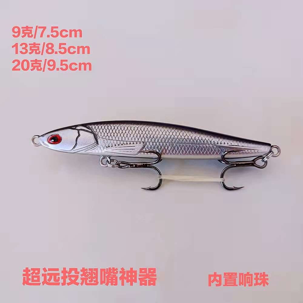 路亚饵远投沉水铅笔淡海水翘嘴鳡鱼鲈鱼通杀神饵套装配加强钩假饵 - 图1