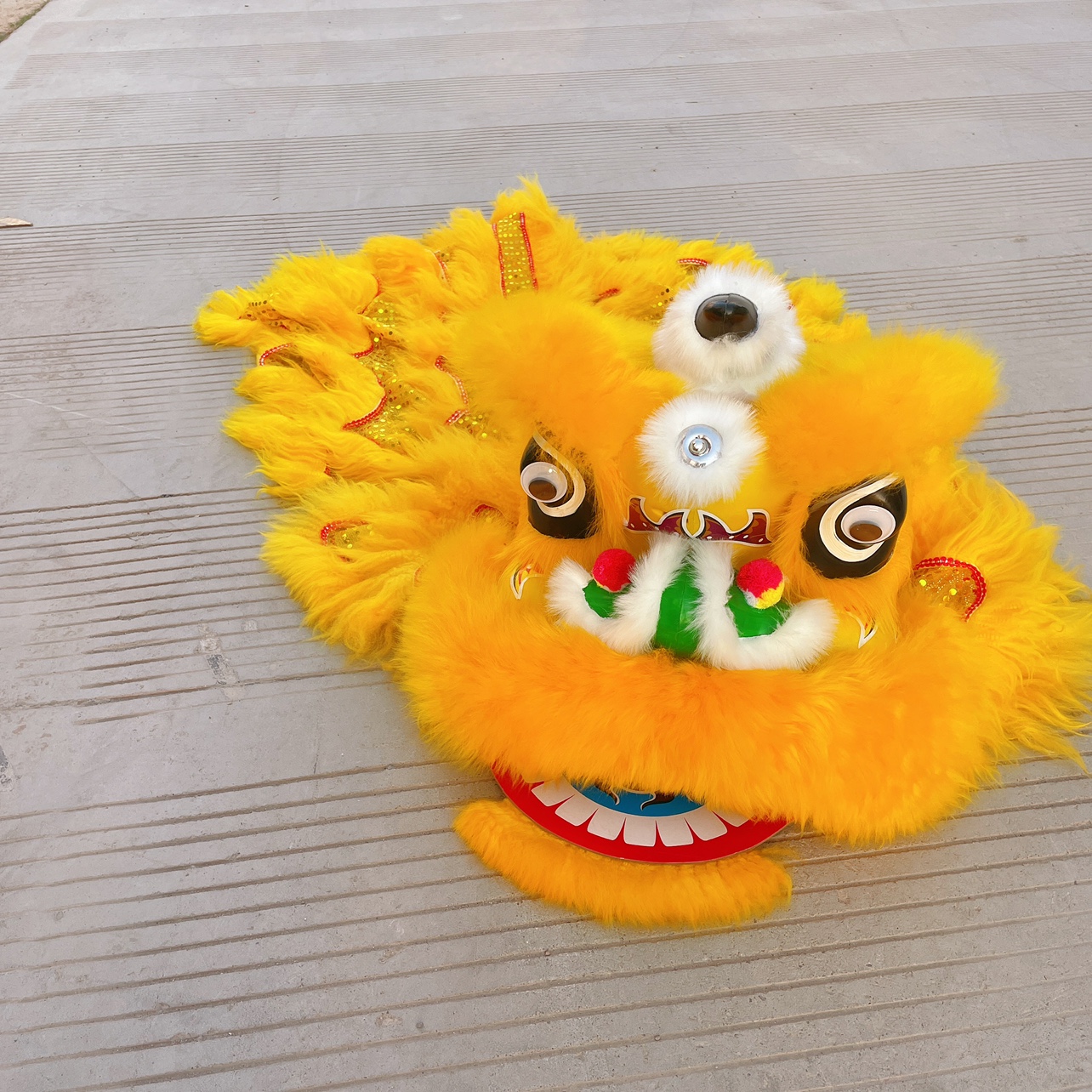 优质精品小狮子头舞狮头套装儿童舞狮子醒狮幼儿表演道具双人舞狮