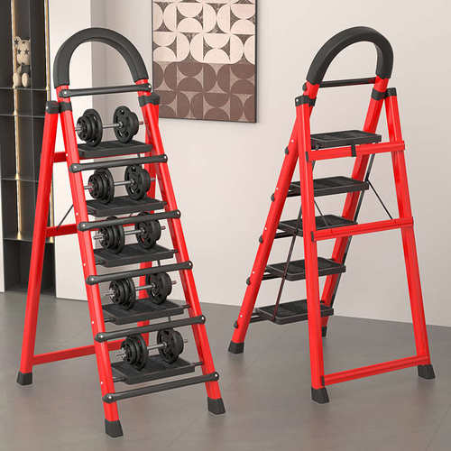 铝合金梯子伸缩人字梯家用室内折叠升降加厚加宽扶梯工程合梯叉梯 - 图0