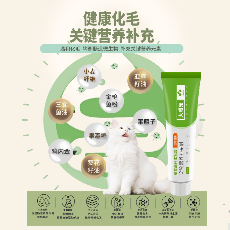 阿宠巴巴化毛膏猫咪鱼油猫狗用营养膏维生素宠物成幼猫草片去毛球 - 图1