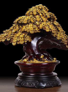 发财树摆件家居客厅招财树装饰品办公室店铺开业送礼工艺品摆设