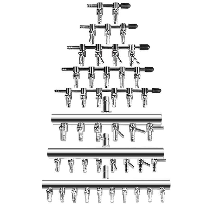 鱼缸增氧气泵配件气量调节阀门不锈钢金属分流器排空气管分配接头-图2
