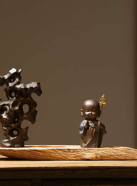 陶瓷禅意太湖石客厅电视酒柜家居装饰品新中式书房博古架桌面摆件