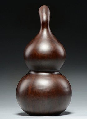 黑檀木质雕刻葫芦摆件家居客厅玄关木葫芦装饰摆设红木工艺品送礼