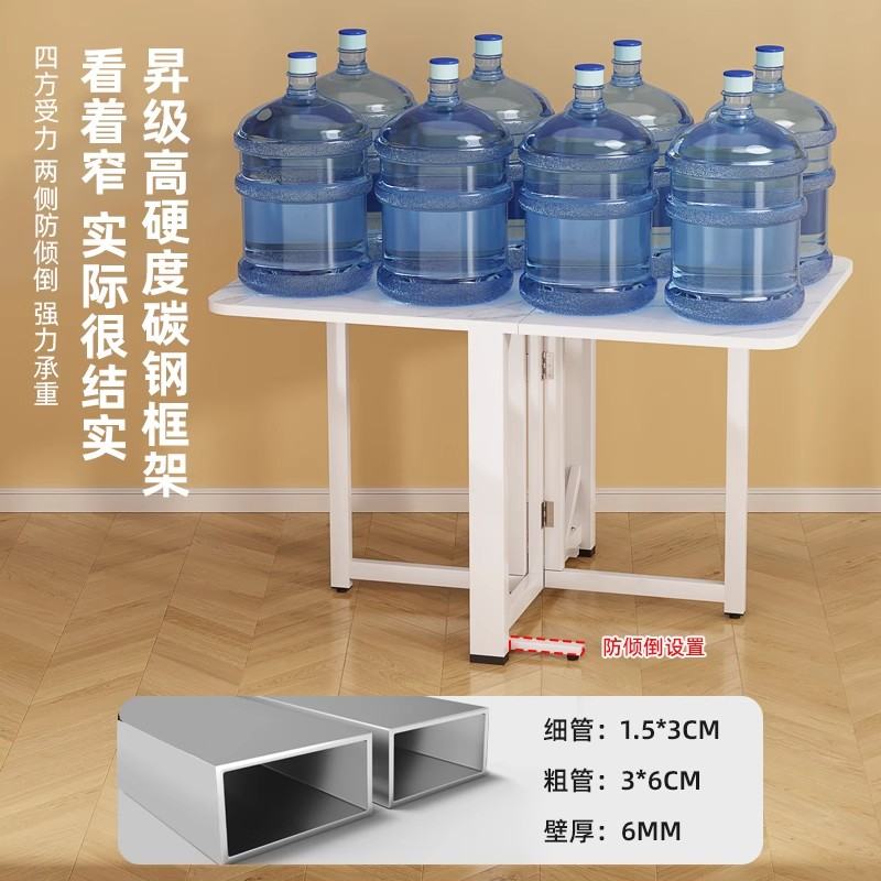 可折叠餐桌小户型家用桌子免安装吃饭桌出租房简易长方形桌椅组合 - 图2