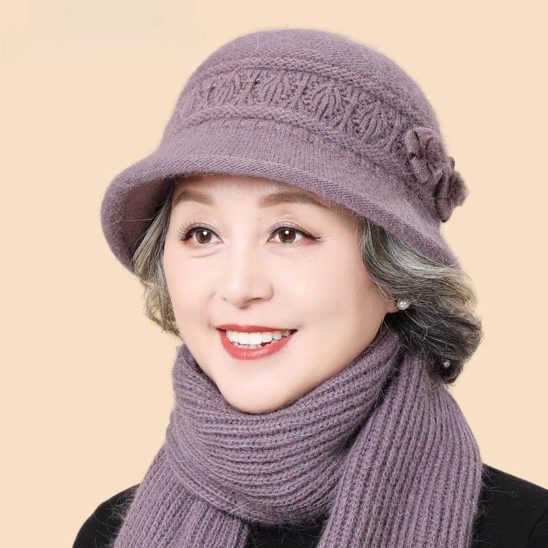中老年加厚保暖帽子女秋冬兔毛针织盆帽冬季老人妈妈帽老太太帽子,淘宝优惠券,粉丝福利购,淘宝优惠卷