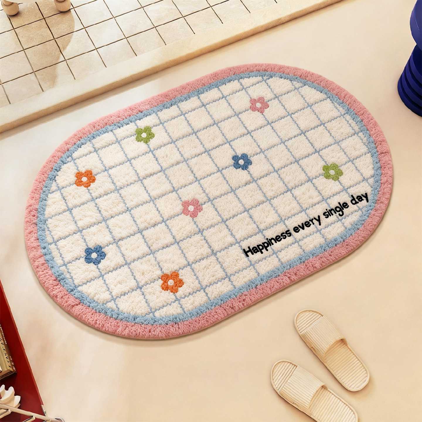 Bathroom floor mat 2026 light luxury bathroom door non-slip mat household toilet bathroom shower room quick-drying carpet