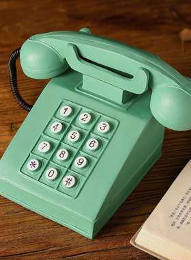 电话机钱罐 覆古表演拍摄道具餐厅装饰老式橱窗陈列摆件存钱罐