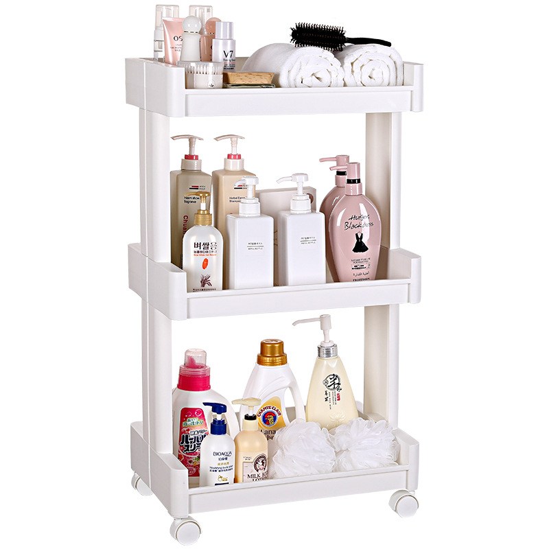 卫生间置物架厕所浴室落地脸盆收纳架洗手间多层可移动带轮储物架-图3