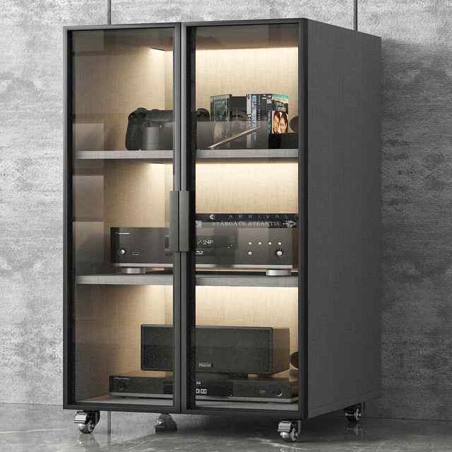 Minimalist glass door amplifier cabinet professional audio amplifier rack cabinet audio and video equipment equipment with door CD cabinet tripod