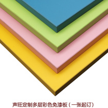 Non-lacquered plate pure white green black red yellow powder blue green grey color solid wood multilayer eco-plate children room plate wardrobe customize