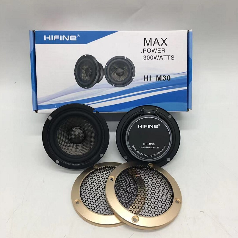 发烧hifi汽车音响改装中音喇叭3.5寸车载三分频套装中置a柱免倒膜 - 图0