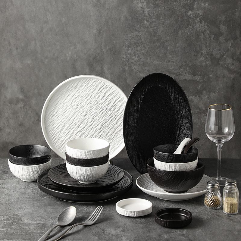 蒸鱼盘子家用日式复古陶瓷餐具轻奢网红款椭圆形深盘子创意菜盘 - 图1