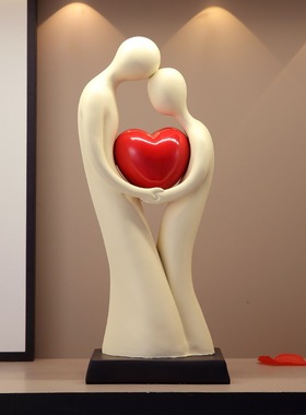 情侣摆件一对抽象人物现代感高级装饰品简约结婚卧室艺术客厅礼物