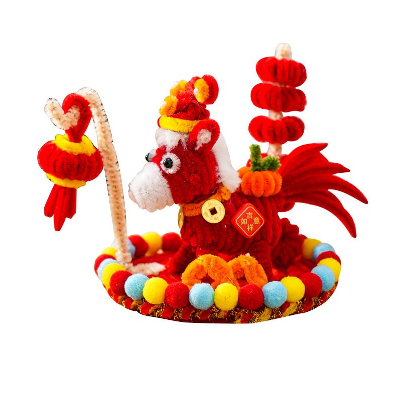 新年手工过年喜庆摆件扭扭棒材料2026过年小灯笼马年儿童小礼物品 - 图3