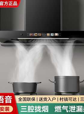 新飞新款抽油烟机家用大吸力顶吸油烟机智能语音吸油烟机自动清洗