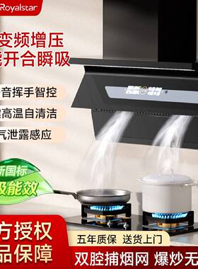 荣事达抽油烟机超薄家用顶侧双吸大吸力智能语音自热清洗变频烟机