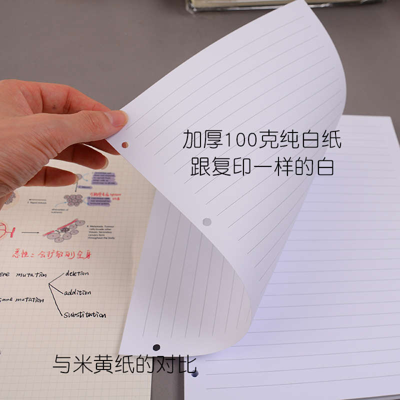 可书写也可打印的纯白色的A4-4孔活页本替芯2孔文件四孔活页纸 - 图2