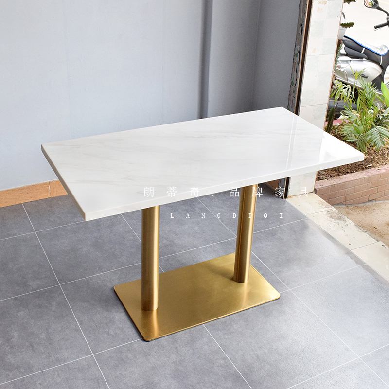 大理石餐桌火锅店食堂咖啡店西餐厅酒吧酒店饭厅奶茶店大理石桌子 - 图1