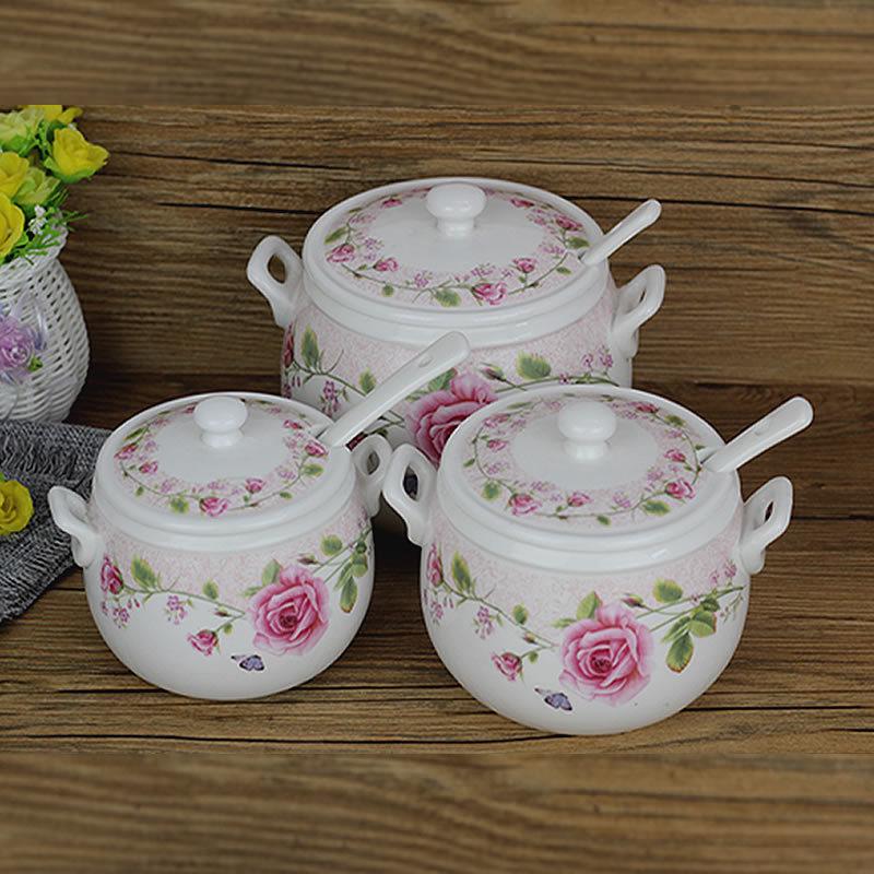 陶瓷大小号厨房用品调味罐 调料罐盐缸罐猪油罐辣椒油罐油壶套装 - 图1