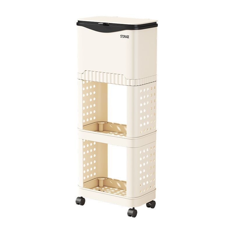 厨房垃圾桶带盖多层落地式桶家用移动置物架多功能浴室滚轮可收纳 - 图3