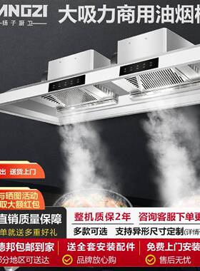 扬子油烟机家用商用餐饮厨房专用排烟罩大吸力加厚不锈钢抽油烟机