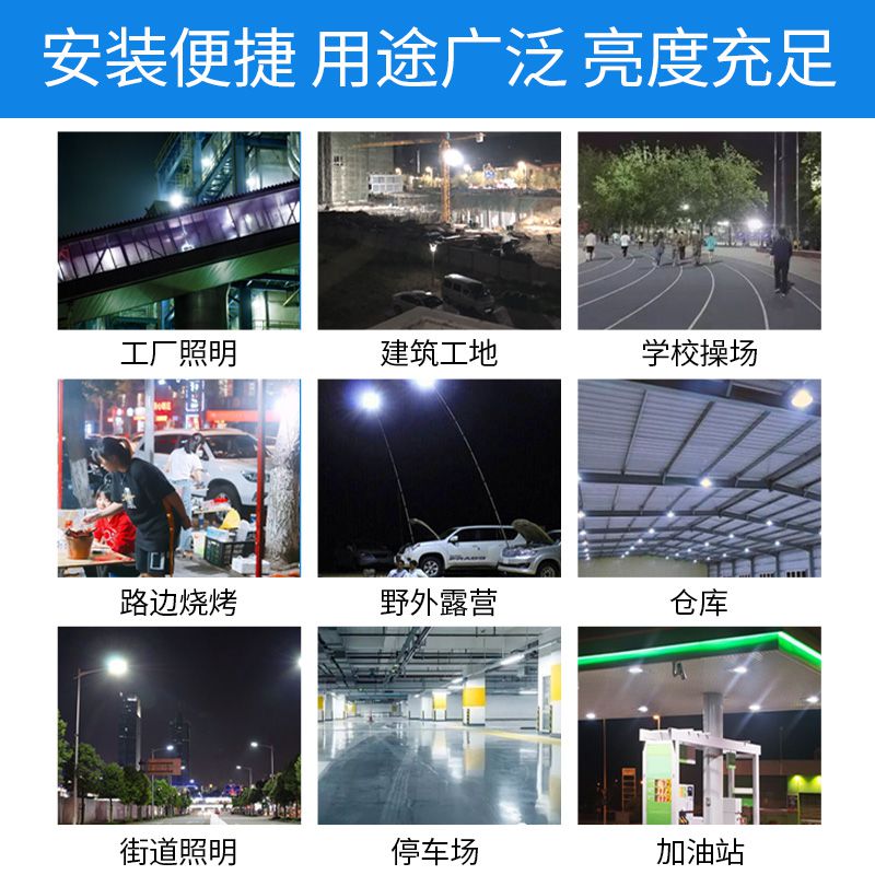 led投光灯广告投射灯户外防水照明探照射灯室外庭院工厂房路灯-图0