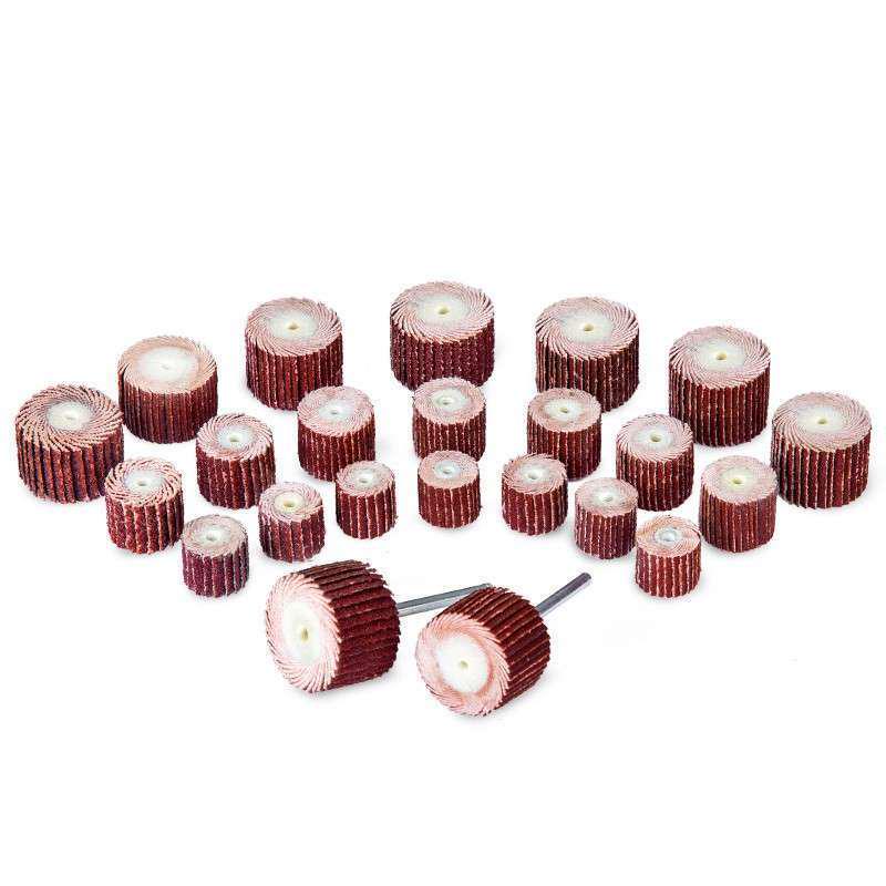 活柄百叶轮磨头百磨头配件3mm叶轮散装柄抛光活砂布电柄打磨磨头 - 图3