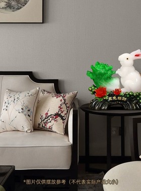 招财玉兔白菜摆件客厅玄关酒柜生肖兔装饰品兔年乔迁新居开业礼物