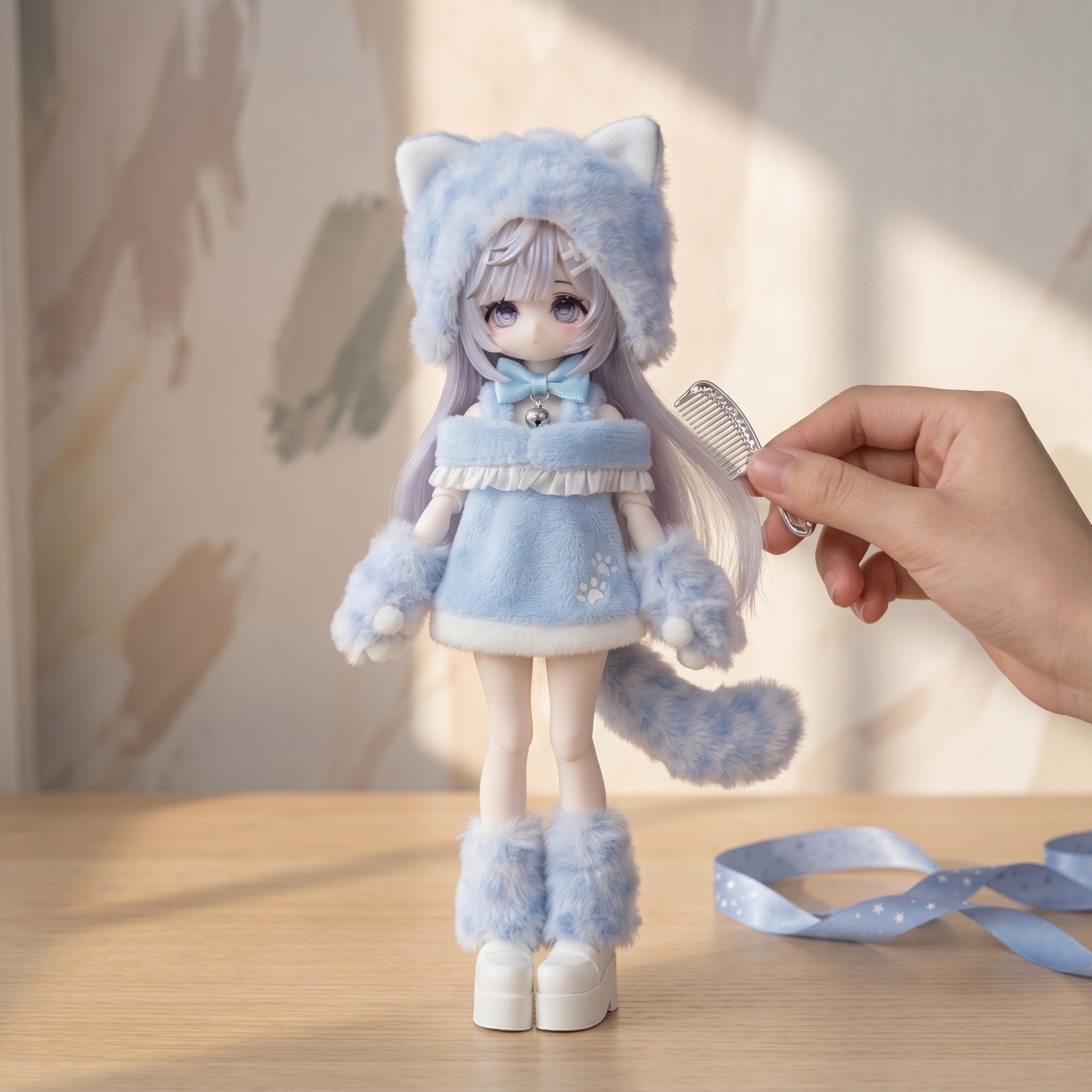 เสื้อผ้าตุ๊กตา BJD ขนาด 1/8 และ OB11 ขนาด 1/12 ชุดเสื้อผ้าสำหรับตุ๊กตาขนาด 11–17 ซม. ตัวละคร Penny Bunny A-Si ชุดเคลื่อนไหวได้ Ymy