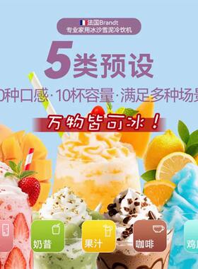 Brandt白朗冰沙机碎冰机LY01 全自动家用多功能饮料奶昔冰淇淋机