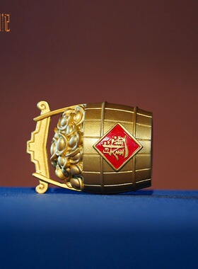 春节人生第一桶金黄铜摆件家居装饰品客厅玄关办公室圣诞新年礼物