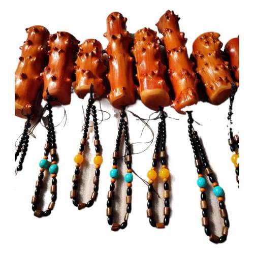 贵州檬子木手把件原木抛光带手绳木雕文玩把玩棍按摩红木棒工艺品 - 图3