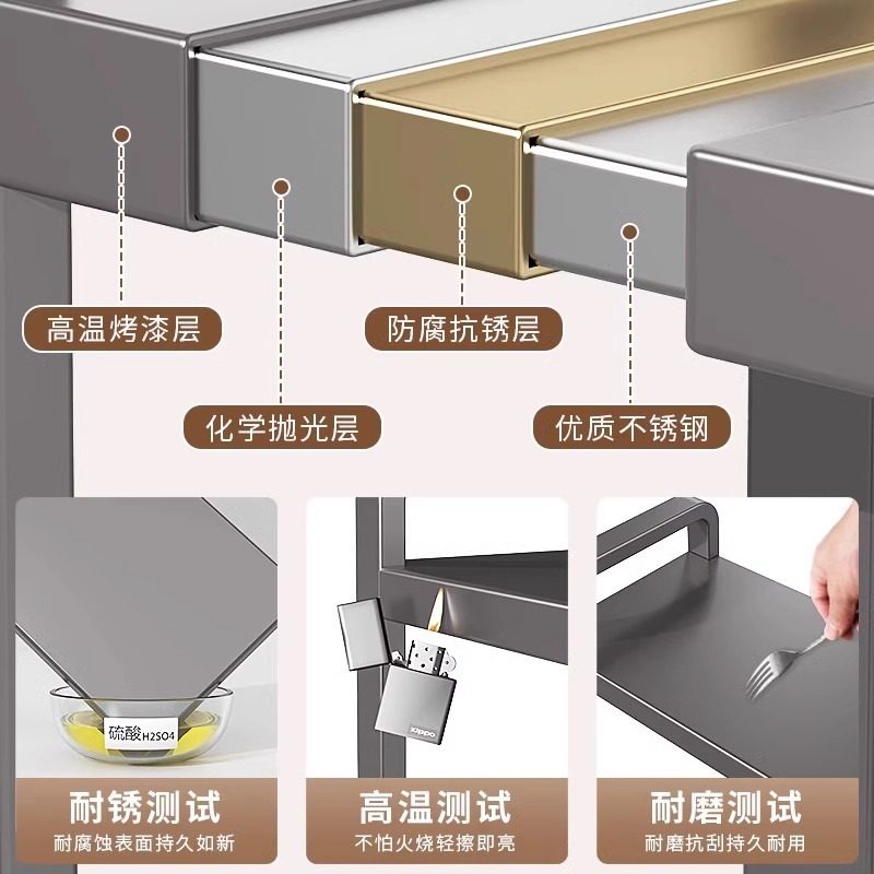 厨房微波炉置物架可伸缩家用多层烤箱支架桌面台面电饭煲收纳架子 - 图1