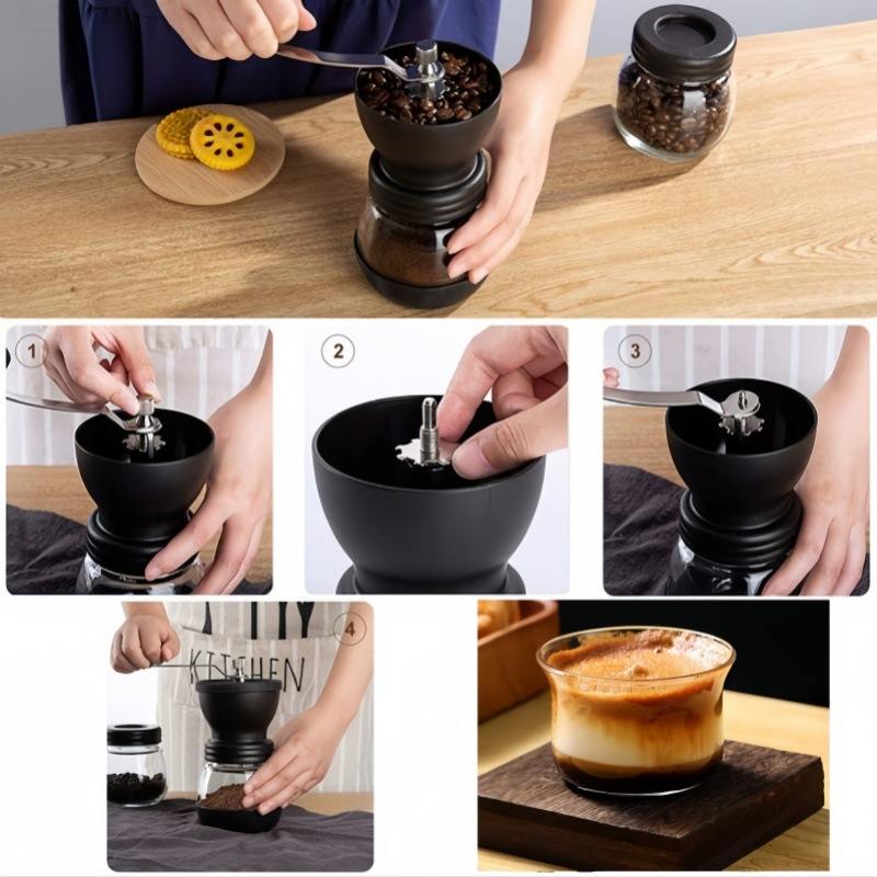 15跨境双轴手动咖啡研磨机陶瓷调节机芯手摇机咖啡机磨豆可手磨粗 - 图0
