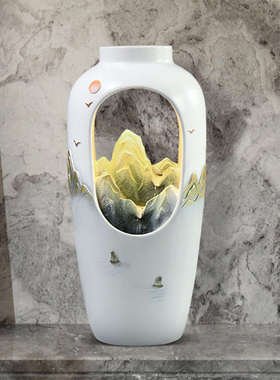 新中式国潮风花瓶流水摆件客厅玄关家居软装乔迁新居轻奢高档礼