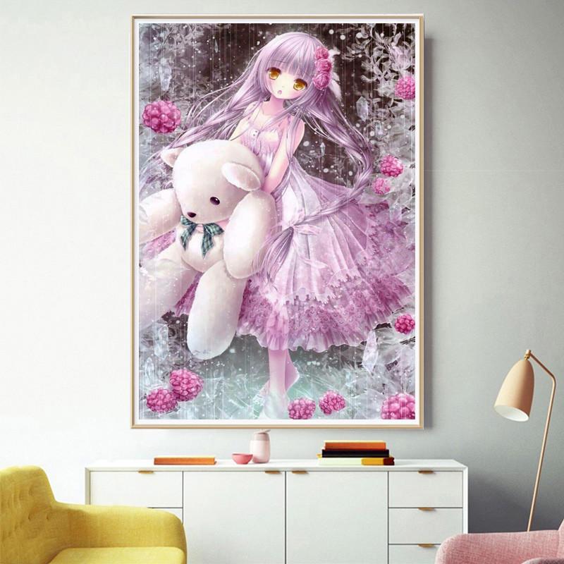 钻石画满钻新款2025可爱公主小幅儿童女孩卧室客厅5d点贴钻十字绣 - 图0