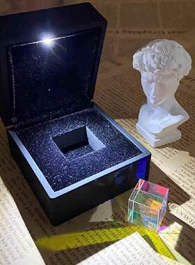 太阳捕手晶体光之立方体棱光镜阳光扑手卧室七彩水晶摆件创意礼物