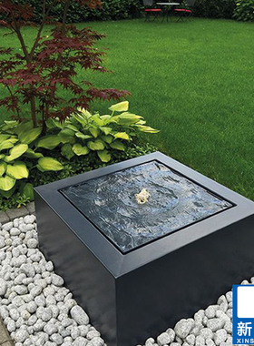 流水摆件不锈钢喷泉庭院装饰石材水景小品简约养鱼池水系阳台送礼