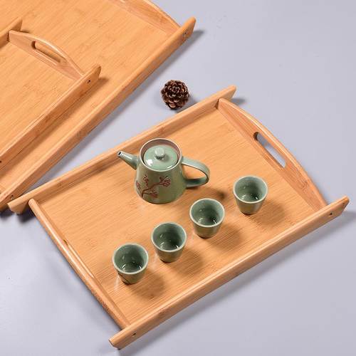 咖啡甜品快餐盘家用茶具托盘收纳盘创意托盘煮茶早餐竹制围炉日式 - 图0