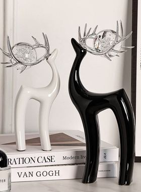 福鹿装饰摆件轻奢高级感客厅玄关桌面酒柜装饰摆件电视柜乔迁礼品