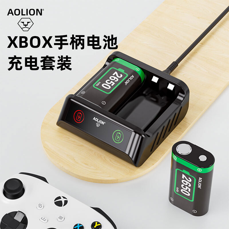 AOLION澳加狮 xbox手柄电池充电套装微软原装蓝牙手柄ones/x ser - 图0