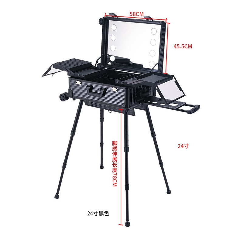 铝合金拉杆化妆箱万向轮美妆带灯led跟妆化妆师工具箱led灯箱LED,淘宝优惠券,粉丝福利购,淘宝优惠卷