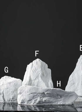 新中式样板房家居装饰陶瓷假山石头摆件简约客厅玄关软装饰品组合