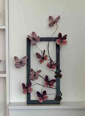 蝴蝶假花仿真花摆设装饰花画框客厅卧室桌面装饰品摆件软装道具