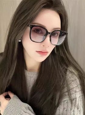 2024新款折叠偏光太阳眼镜透明气垫鼻托乌梅子高级感时尚方形墨镜