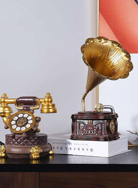 复古怀旧小摆件留声机小提琴创意家居客厅欧式书柜酒柜装饰品