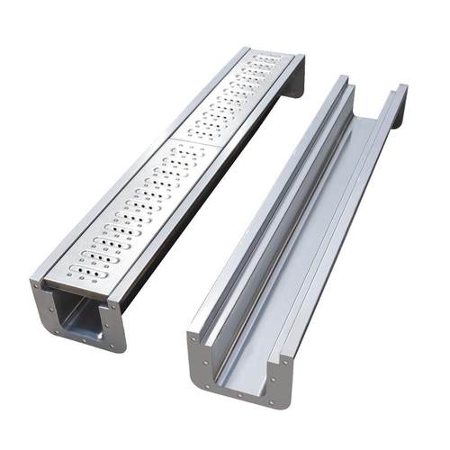 304不锈钢沟槽线性地沟U型槽水沟槽盖板厨房成品排水沟下水道水沟 - 图2