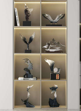 玄关壁龛艺术摆件高级感雕塑客厅电视柜家居饰品样板间办公室软装