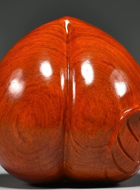 花梨木雕寿桃福寿桃子摆件家居客厅装饰工艺品生日贺寿送长辈礼品